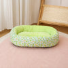 Floral Round Pet Bed for Cats and Small Dogs