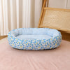 Floral Round Pet Bed for Cats and Small Dogs