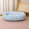 Floral Round Pet Bed for Cats and Small Dogs