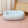 Floral Round Pet Bed for Cats and Small Dogs