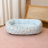 Floral Round Pet Bed for Cats and Small Dogs