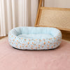 Floral Round Pet Bed for Cats and Small Dogs