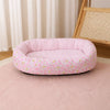 Floral Round Pet Bed for Cats and Small Dogs
