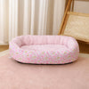 Floral Round Pet Bed for Cats and Small Dogs