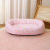 Floral Round Pet Bed for Cats and Small Dogs