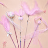 Cat Teaser Wand Toy with Feather and Bell Details