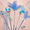 Cat Teaser Wand Toy with Feather and Bell Details