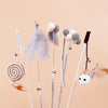 Cat Teaser Wand Toy with Feather and Bell Details