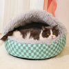 Cozy Semi-Enclosed Pet Bed for Cats and Small Dogs