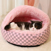 Cozy Semi-Enclosed Pet Bed for Cats and Small Dogs