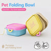 Portable Foldable Double Pet Bowl Set with Snack Tray