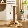 Vertical Cat Scratching Post with Integrated Climbing Tower