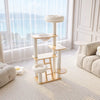 Rubberwood Cat Tree with Hideaway and Climbing Platforms