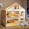 Multi-Level Roofed Cat Enclosure with Dedicated Litter Area