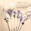 Cat Teaser Wand Toy with Feather and Bell Details
