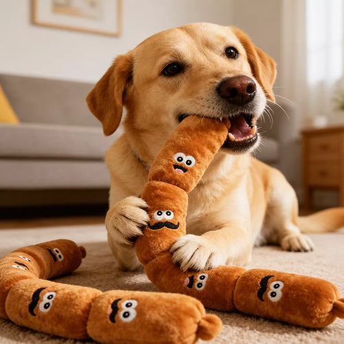 21.7-Inch Squeaky Sausage Tug Toy for Dogs