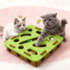 Square Plush Cat Toy with Three Bells