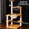 Solid Wood Cat Tree with Cat Condos and Play Platforms