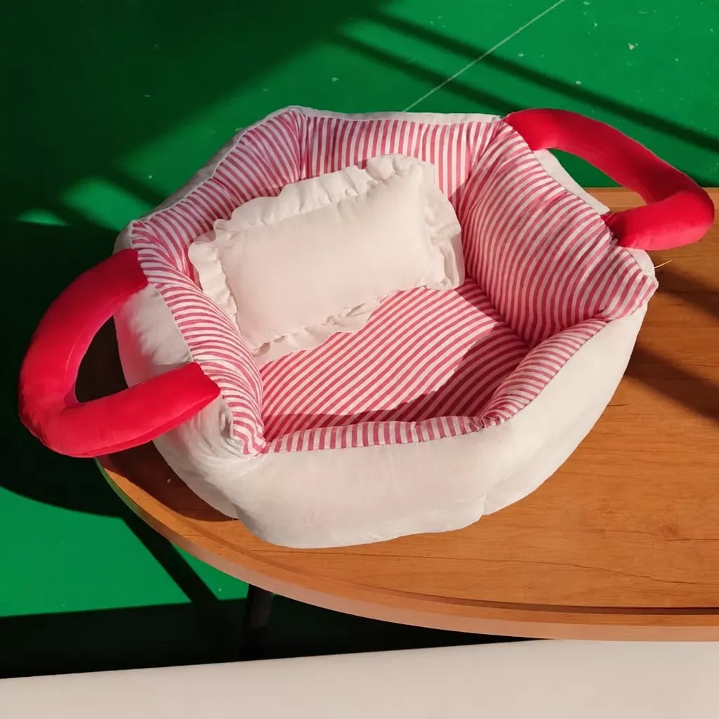 Portable Pet Bed with Carry Handle for Small Dogs and Cats