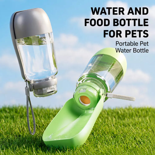 2-in-1 Portable Pet Water Bottle for Dogs & Cats