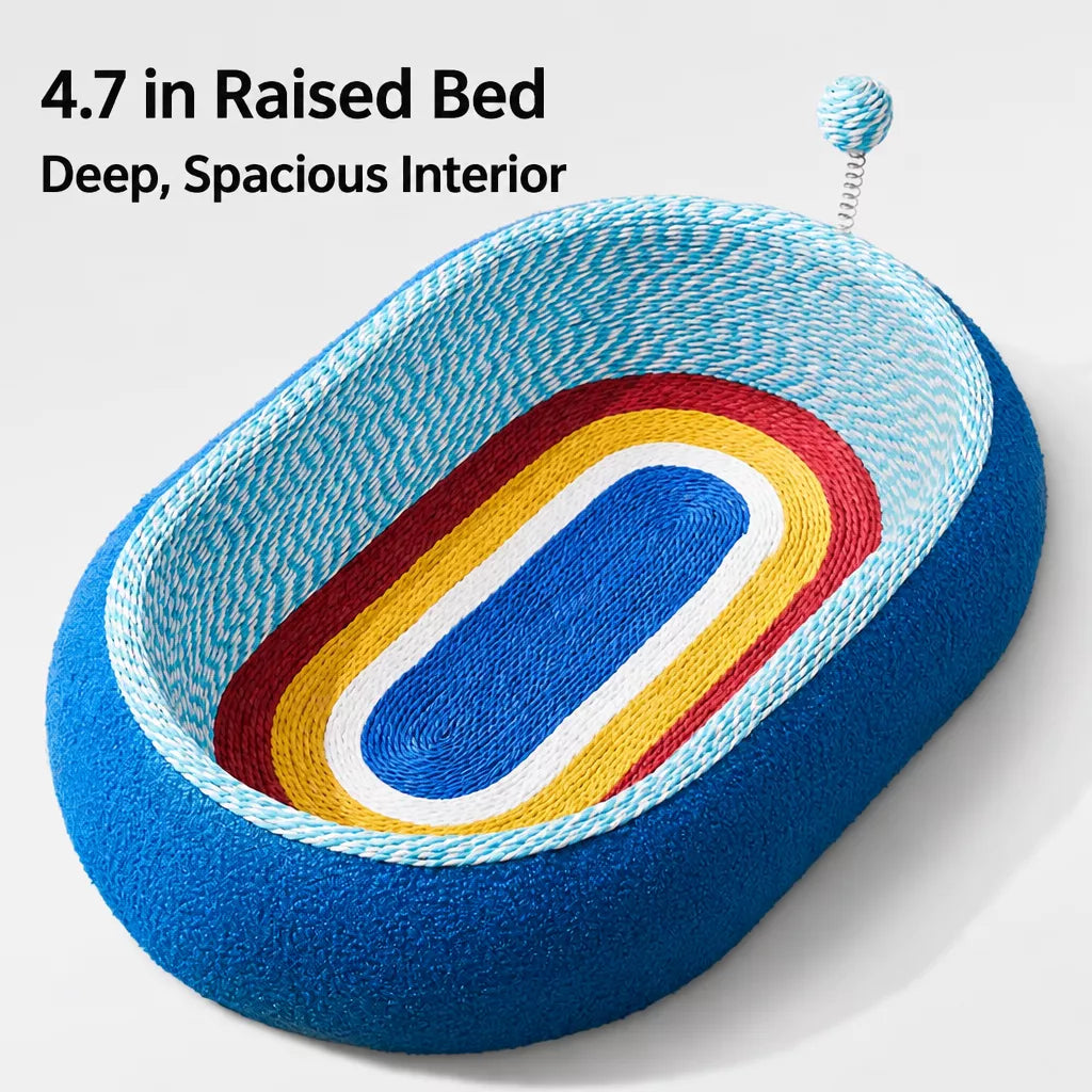 Cat Scratcher Bed with Integrated Lounge Nest