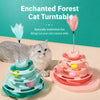 Cat Spinning Wheel Toy with Feather Wand and Colorful Balls