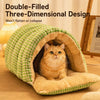 Semi-Enclosed Washable Pet Bed for Cats and Small Dogs