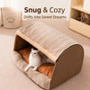 Enclosed Washable Pet Bed with Removable Cover for Cats & Dogs