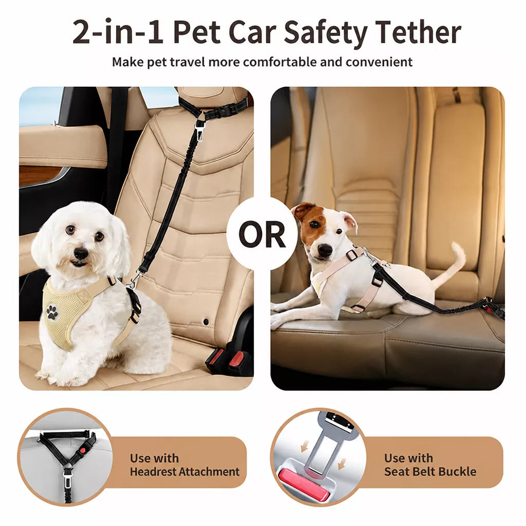 Pet Car Restraint Belt with Headrest Strap p-05439