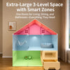Multi-Level Roofed Cat Enclosure with Dedicated Litter Area