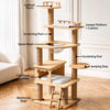 Large Solid Wood Cat Tree with Space Pod, House & Lookout Platforms