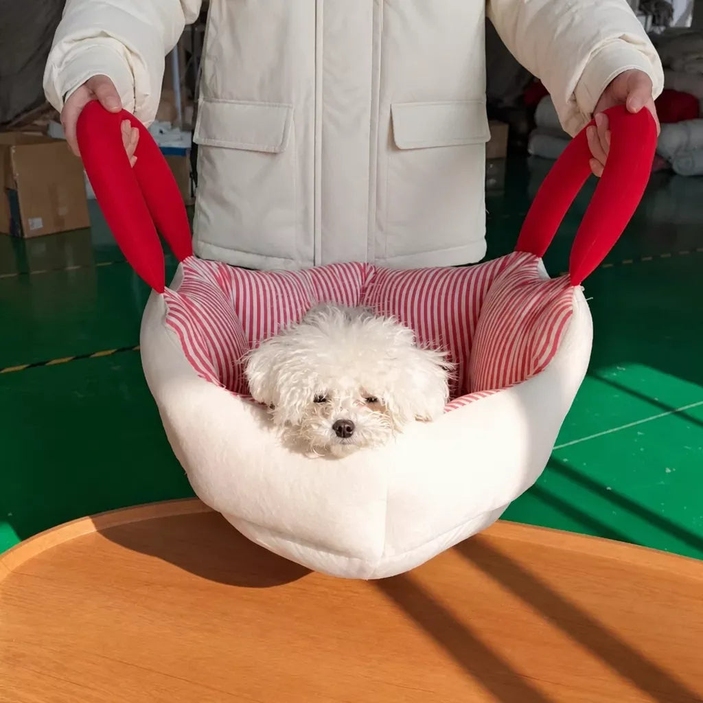 Portable Pet Bed with Carry Handle for Small Dogs and Cats