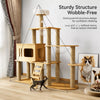 Cat Tree with Scratching Post and Enclosed Hideaway
