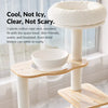 Rubberwood Cat Tree with Hideaway and Climbing Platforms
