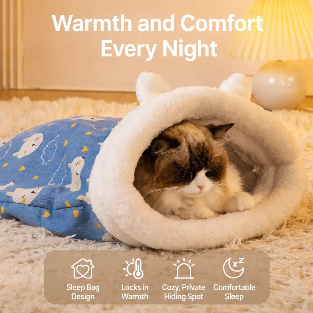 Semi-Enclosed Pet Tent with Tunnel for Cats and Small Dogs p-05968
