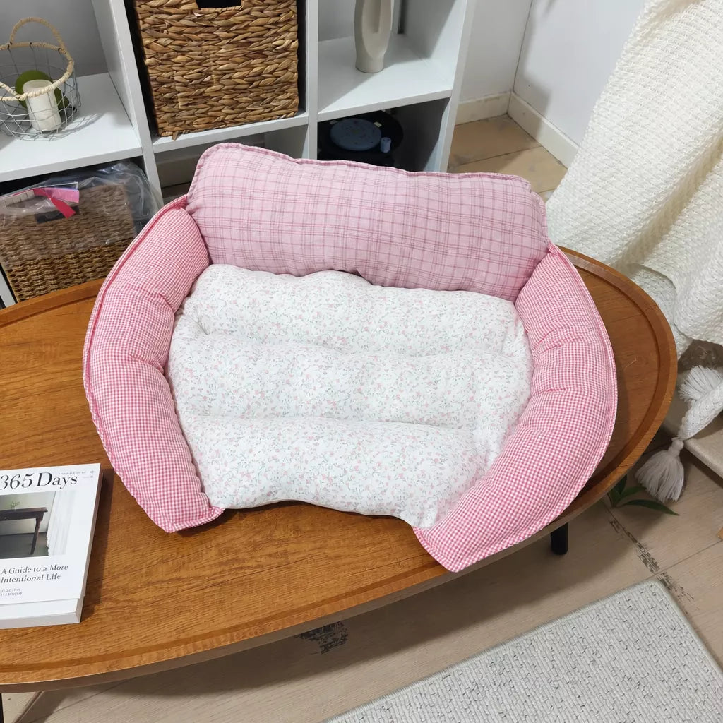 Reversible Curved Pet Sofa Bed for Small Dogs & Cats