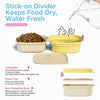 Portable Foldable Double Pet Bowl Set with Snack Tray