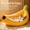 Banana-Shaped Plush Pet Bed for Dogs & Cats
