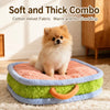 Color-Block Plush Pet Bed with Removable, Washable Design