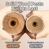 Solid Wood Cat Tree with Scratching Post and Hideaway