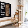 Cat Tree with Condo, Scratching Post & Hanging Toy