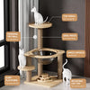 Solid Wood Cat Tree with Capsule Perch and Scratching Posts