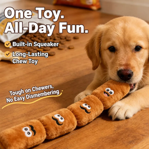 21.7-Inch Squeaky Sausage Tug Toy for Dogs