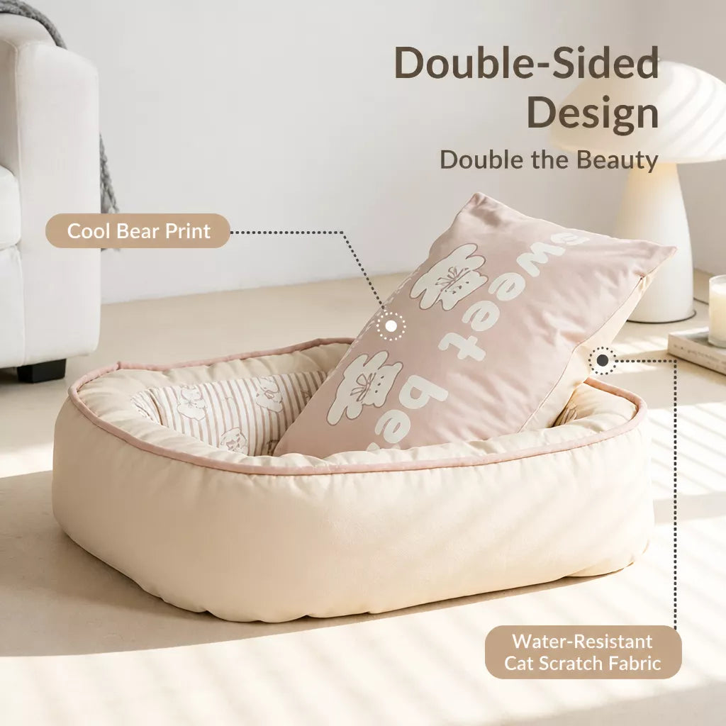 Reversible Washable Nylon Pet Bed for Dogs and Cats