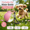 Portable Pet Water Bottle with Fold-Down Bowl and Strap