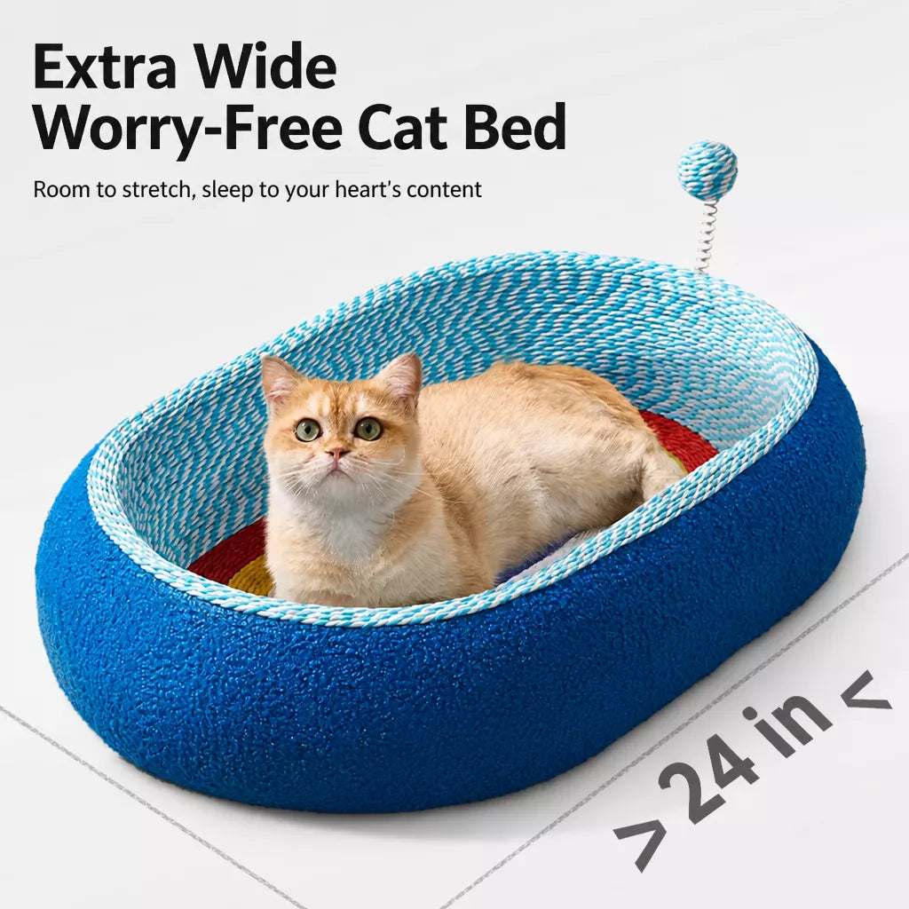Cat Scratcher Bed with Integrated Lounge Nest