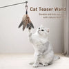 Cat Teaser Wand with Detachable Feather and Bell Attachment