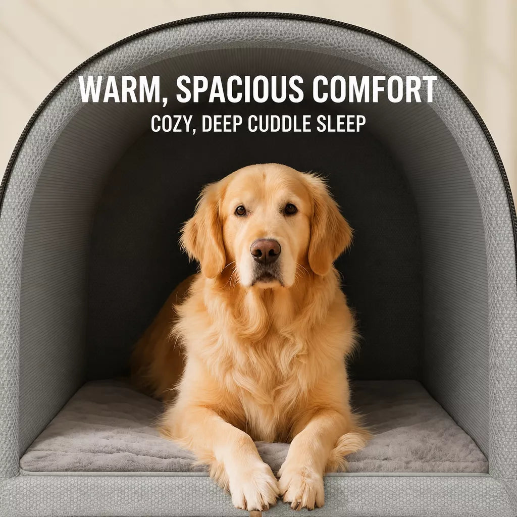 Enclosed House-Style Pet Bed for Cats and Dogs