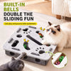 Square Plush Cat Toy with Three Bells