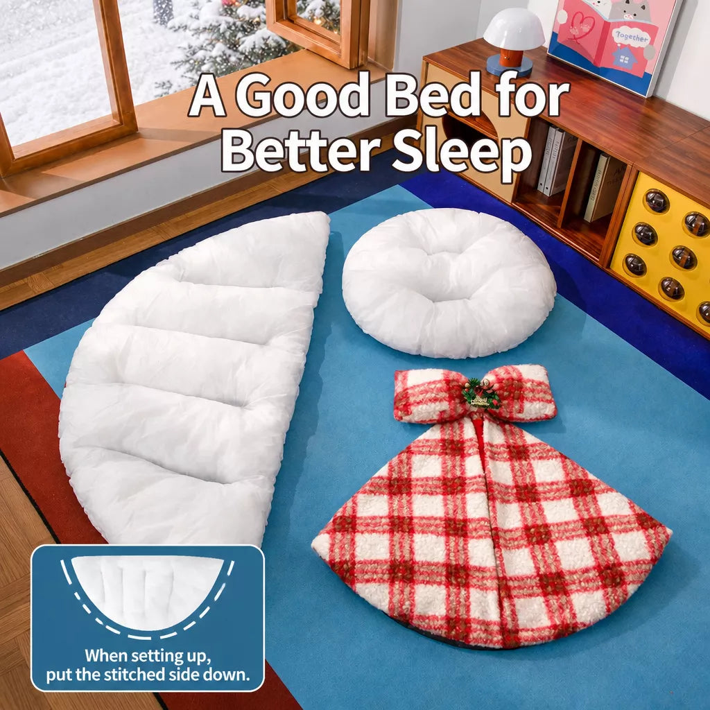 Semi-Enclosed Pet Tent Bed for Cats and Small Dogs